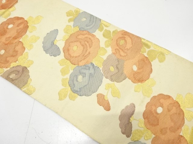 アンティーク　万寿菊模様織り出し袋帯（材料）